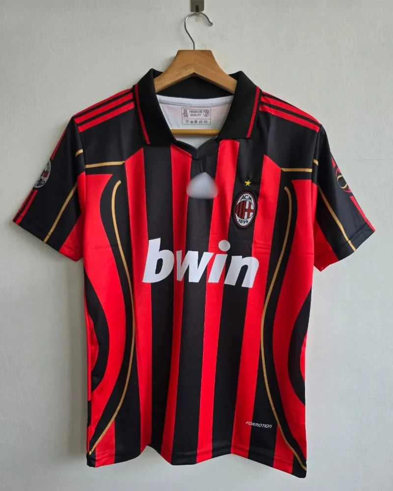 Milan 2006-07 Home Half Sleeve Embroidery KAKA (FS COLLAR EMBROIDERY)
